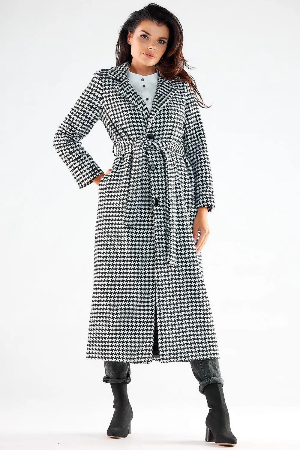 Awama pleasant, warm fabric maxi length coat