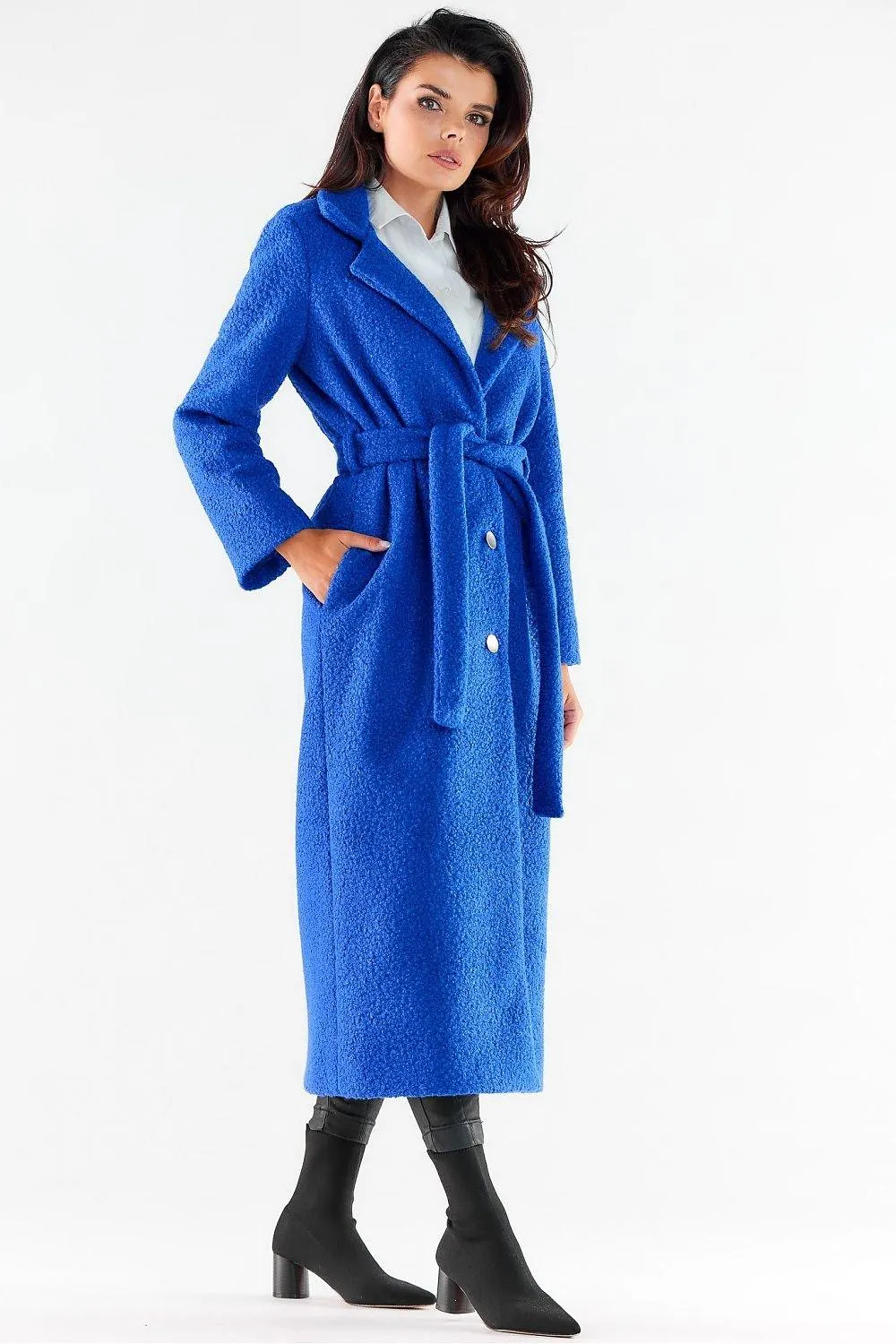 Awama pleasant, warm fabric maxi length coat