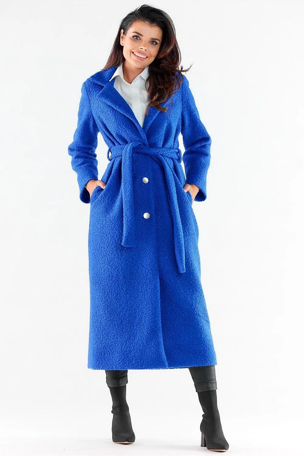 Awama pleasant, warm fabric maxi length coat