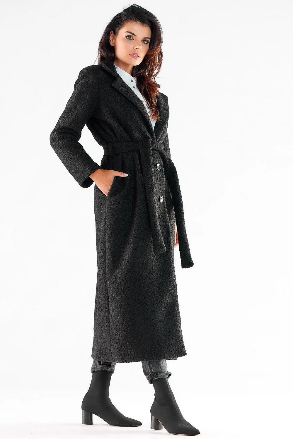 Awama pleasant, warm fabric maxi length coat