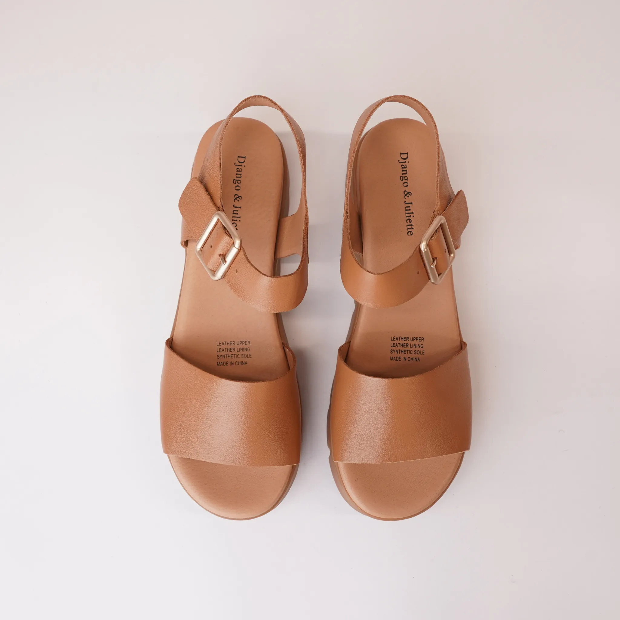 Babels Dark Tan Leather Sandals