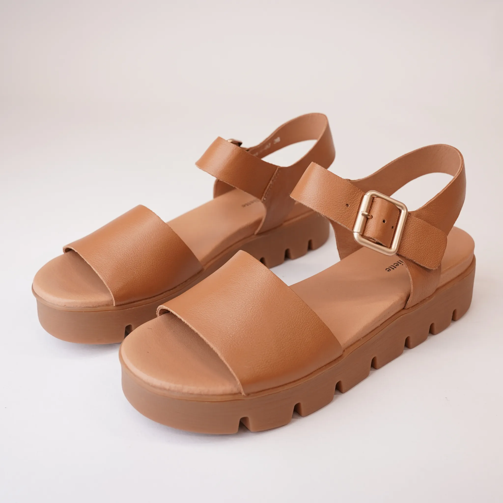 Babels Dark Tan Leather Sandals