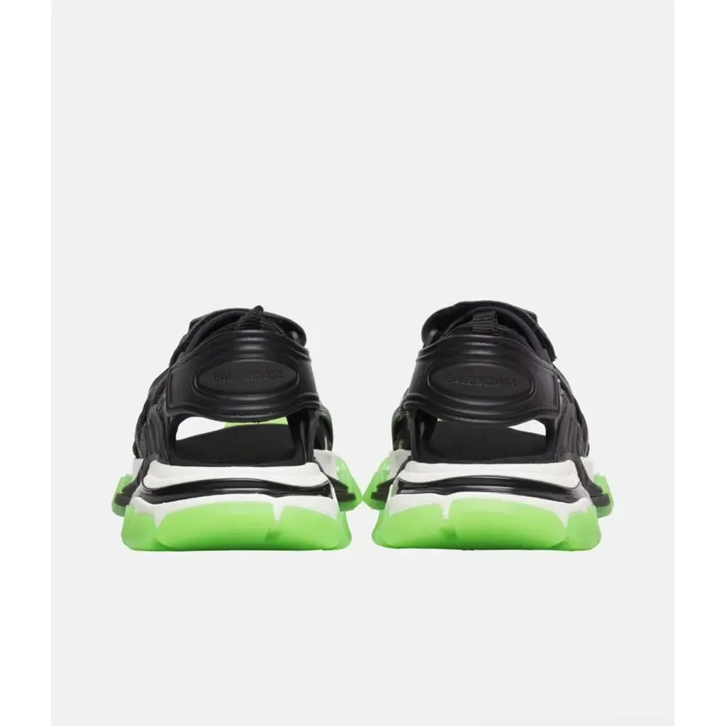 Balenciaga Track Sandal 'black, White And Green Sole'