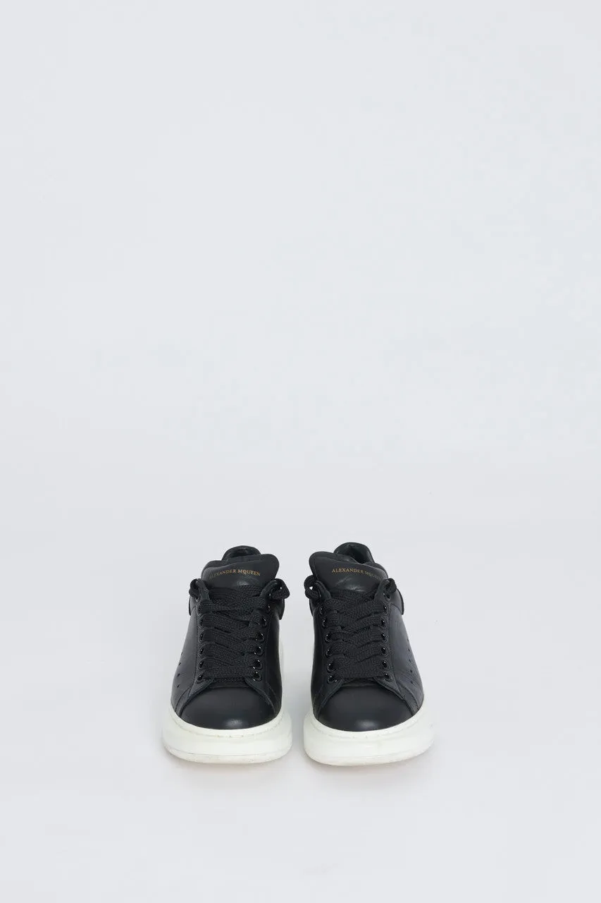 Black Leather Platform Preowned Trainers