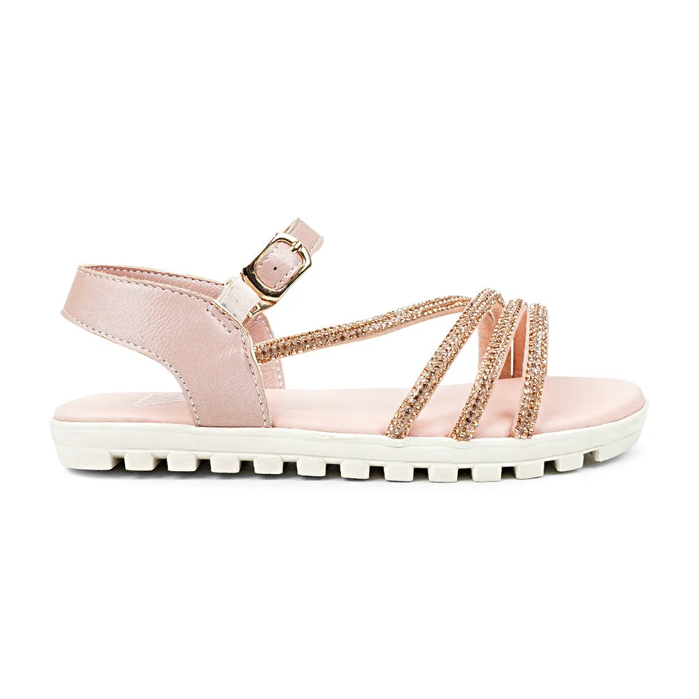 BubbleGummers SILVIA Shinny Belt Sandal for Little Girls