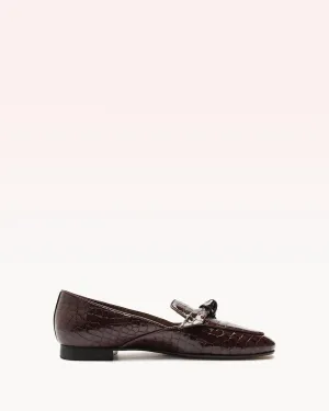 Clarita Belgian Crocco Loafer Cherry Lacquer