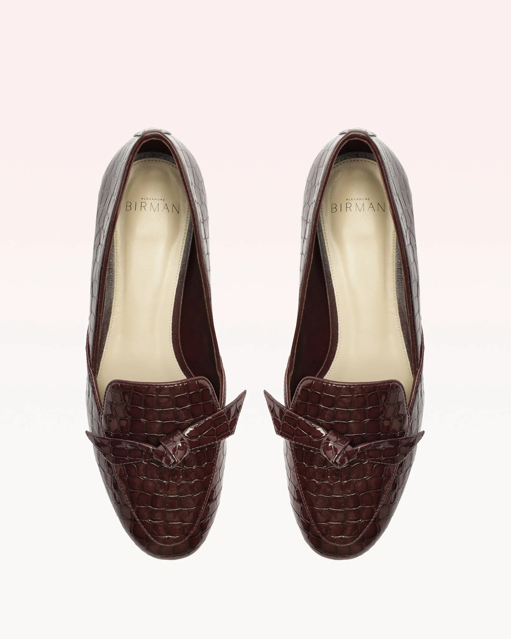 Clarita Belgian Crocco Loafer Cherry Lacquer