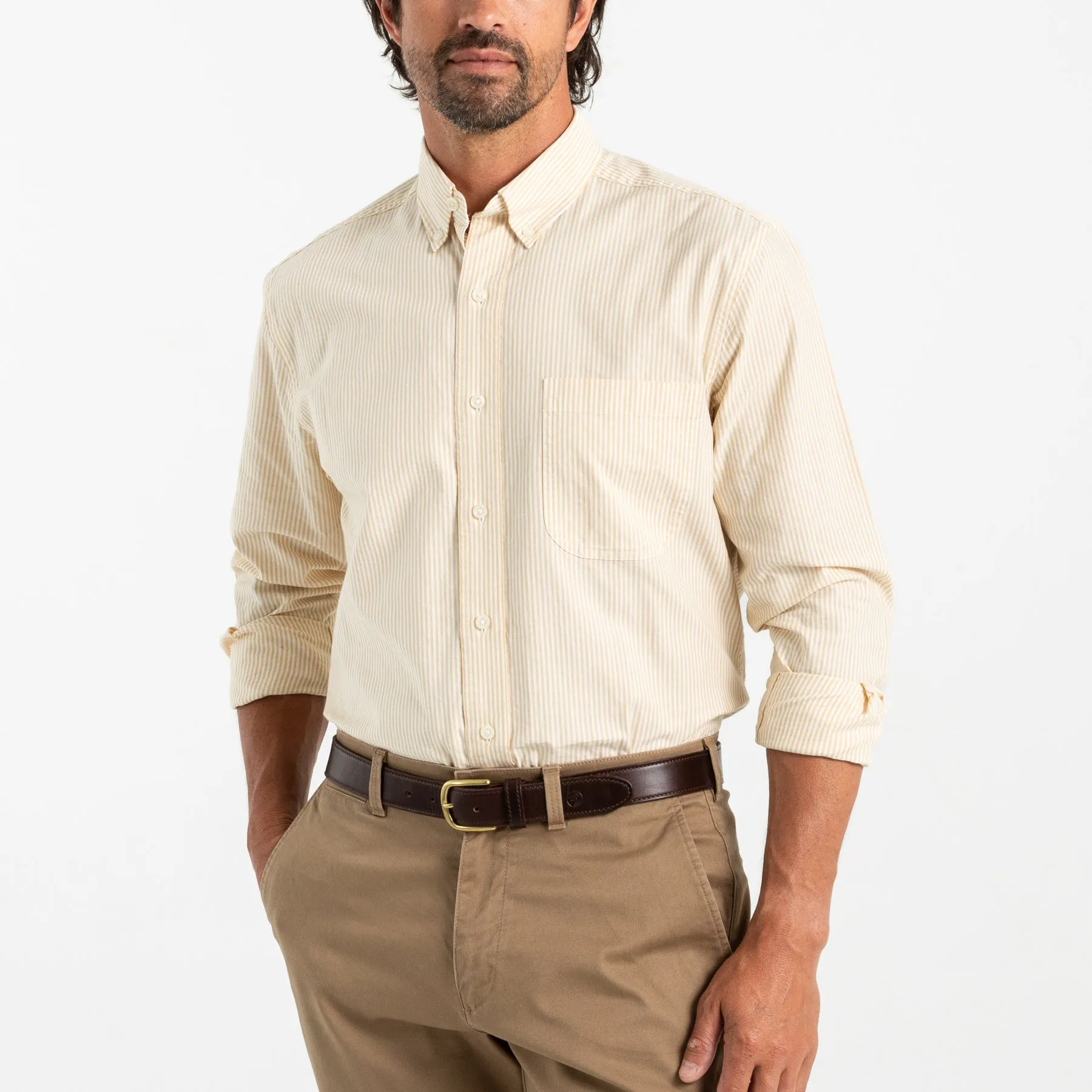 Collins Stripe Cotton Oxford Sport Shirt