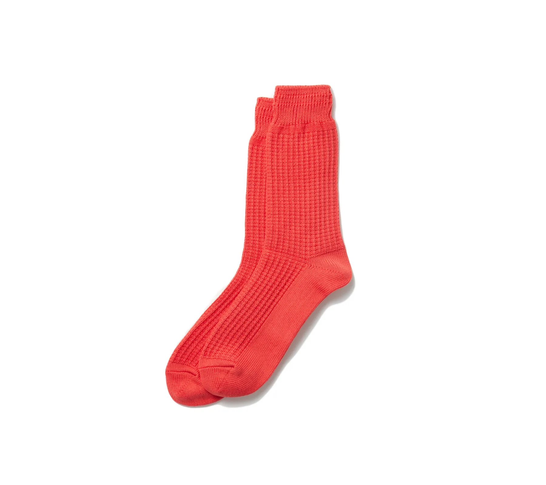 Cotton Waffle Crew Socks | L.Red