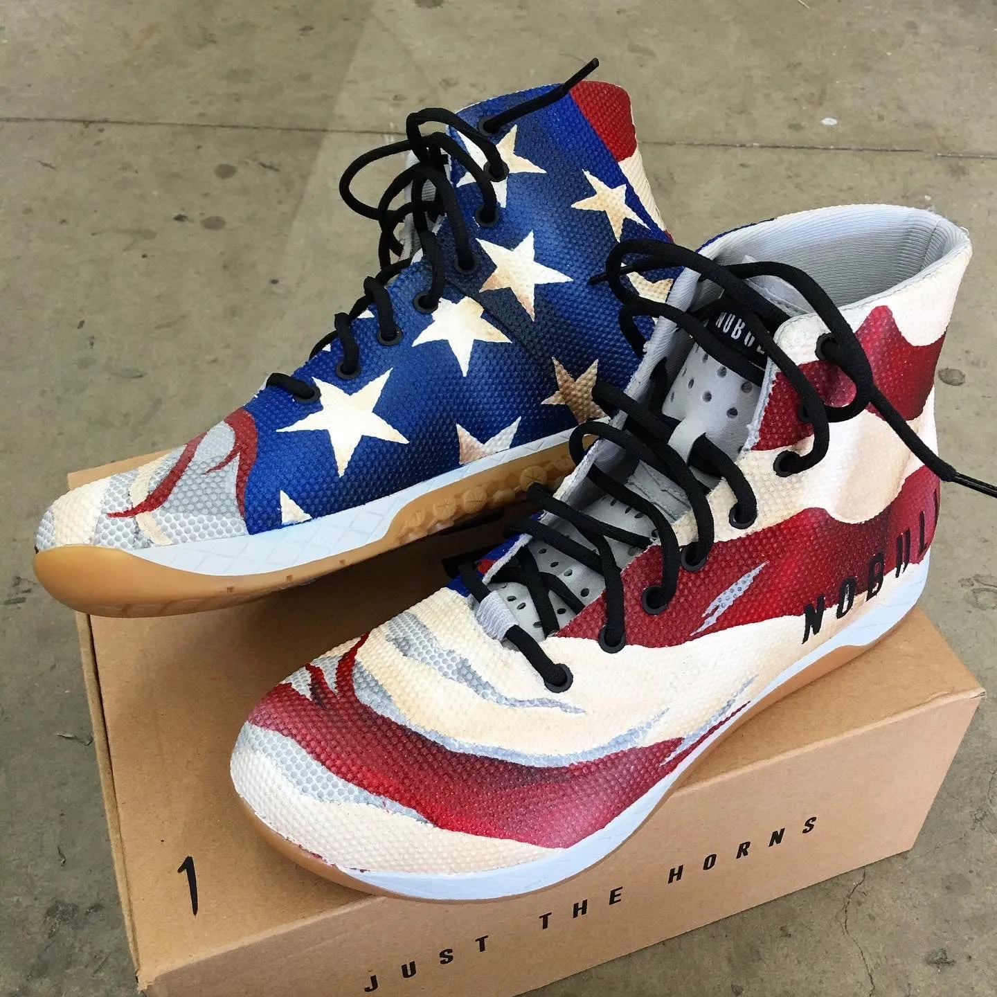 Custom Wavy American Flag NOBULL High Tops