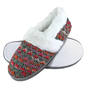 Dunlop - ladies slippers - knitted 8029 (5 uk / brown)