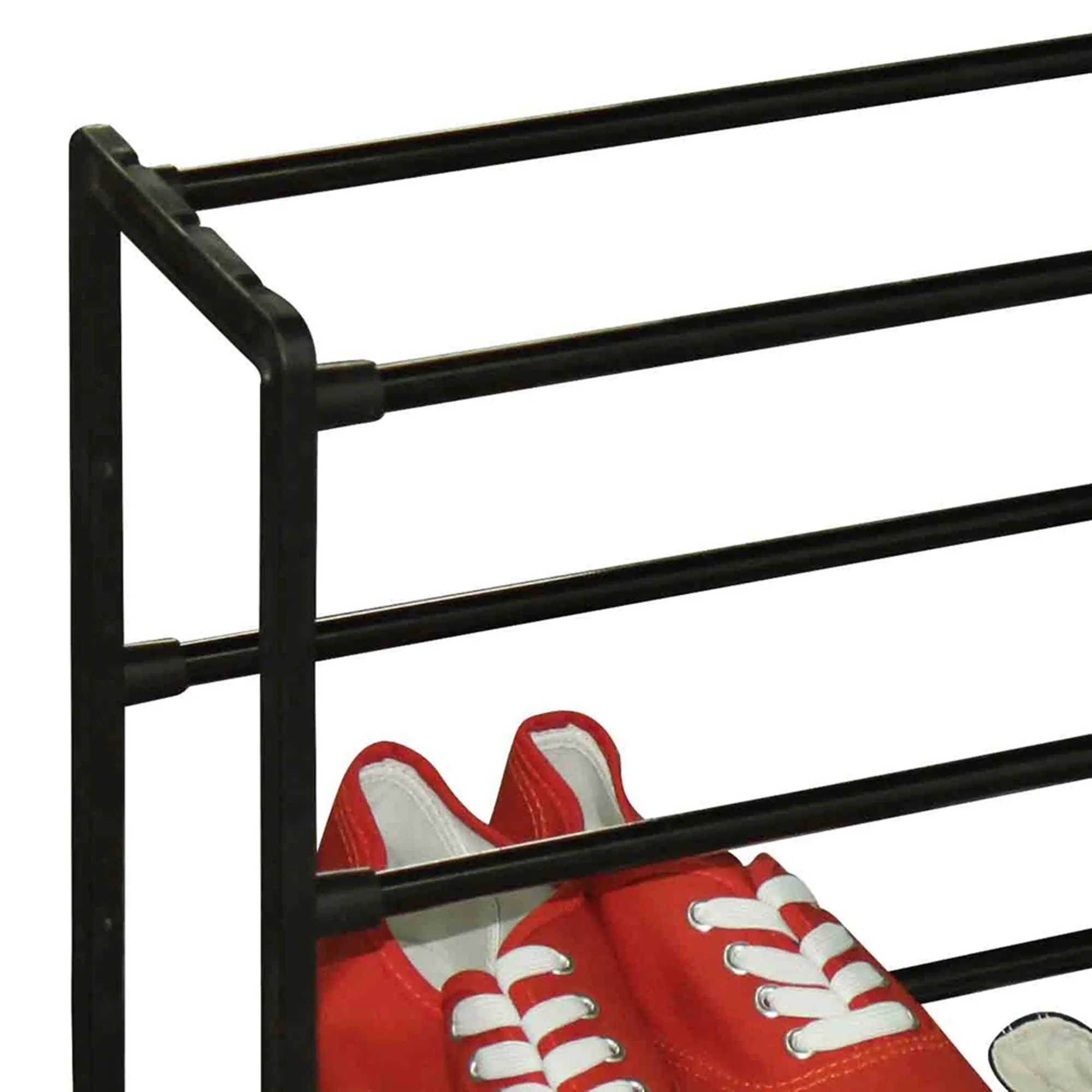 Easy Assemble Space-Saving 12 Pair Shoe Tower Multi-Purpose Storage Rack,  Black