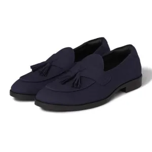 El Moho - Navy Blue Suede Tassel Slip-On