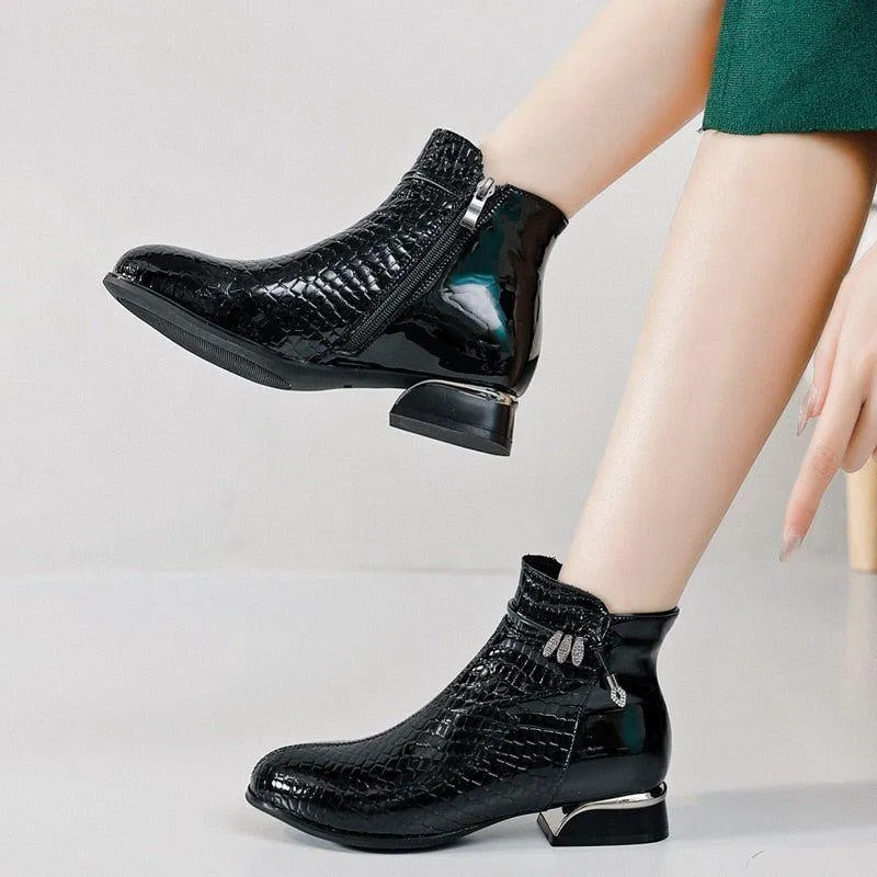 Fashion Women's Casual Shoes GRCL3754 Leather Ankle Boots