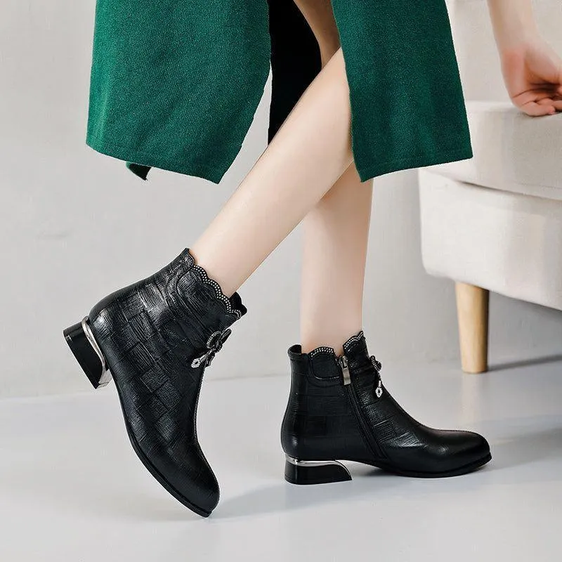 Fashion Women's Casual Shoes GRCL3754 Leather Ankle Boots