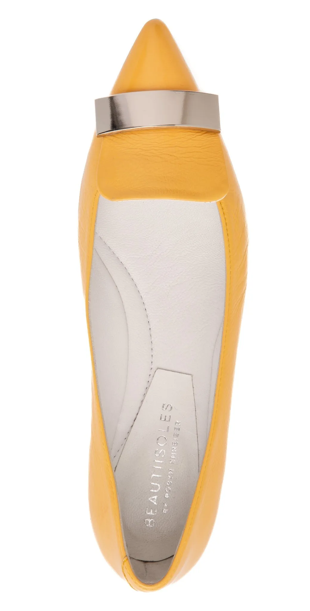 Fia White Leather Flat