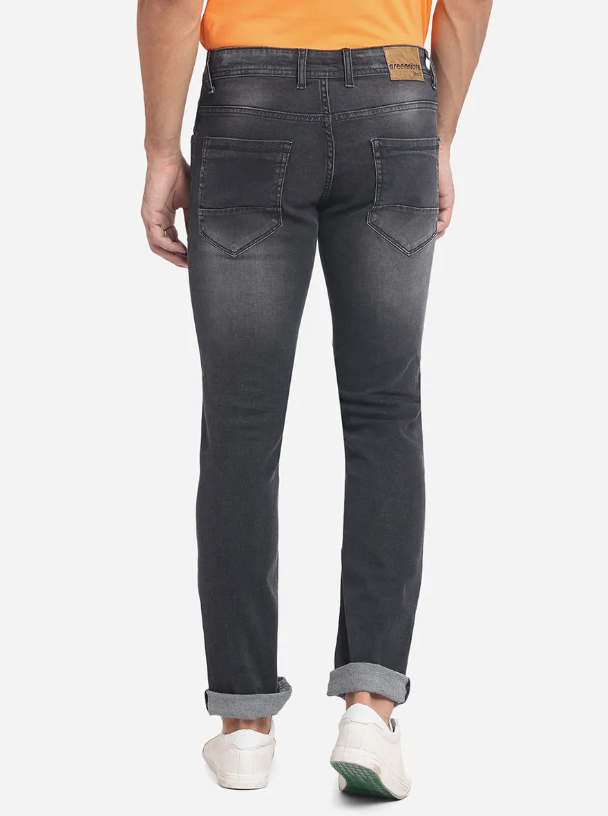 Forest Grey Washed Straight Fit Jeans | Greenfibre