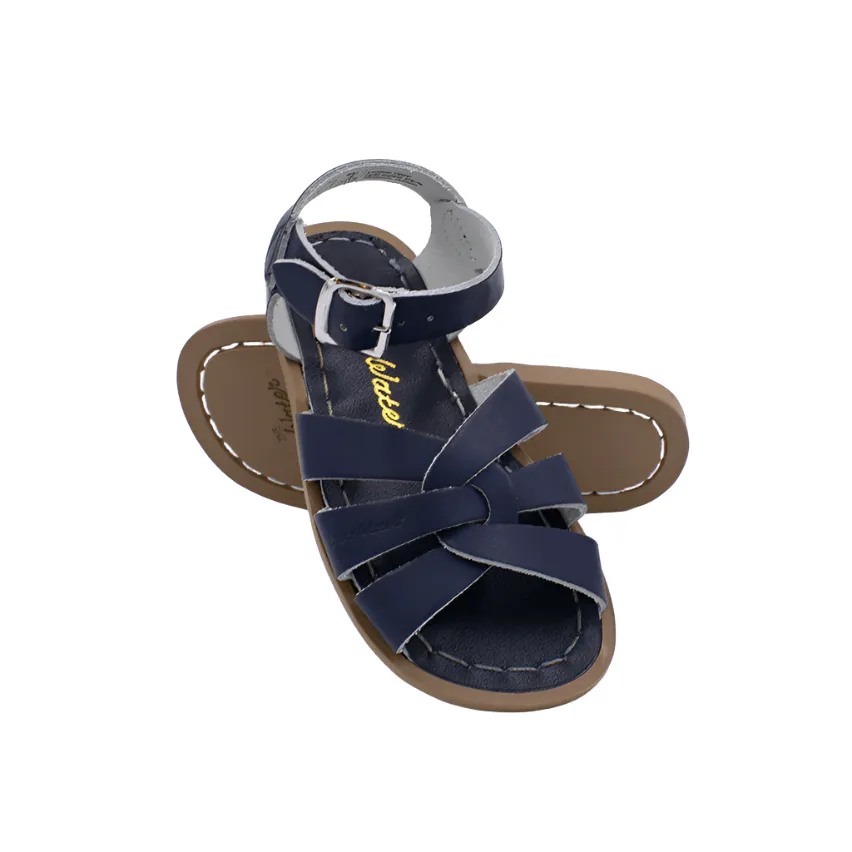 girls navy salt water original sandals