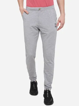 Grey Melange Solid Slim Fit Track Pants | JadeBlue