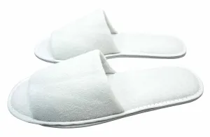 Hotel Slippers White Open Toe Towelling (100) - 65p Pair