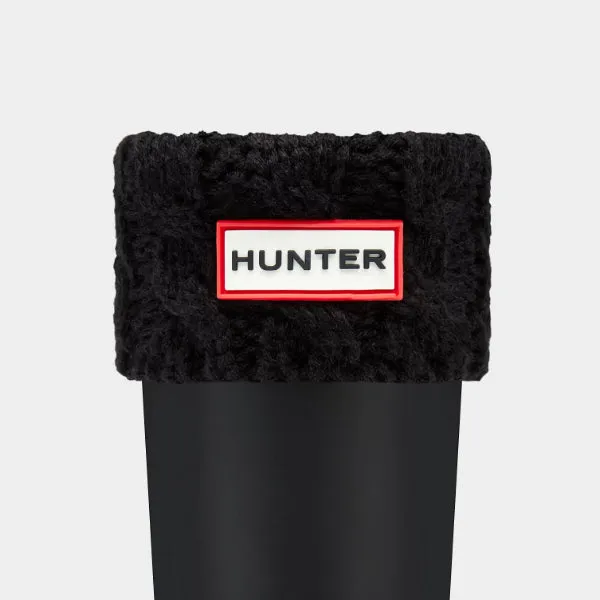 Hunter Black Original Kids 6 Stitch Cable Boot Sock