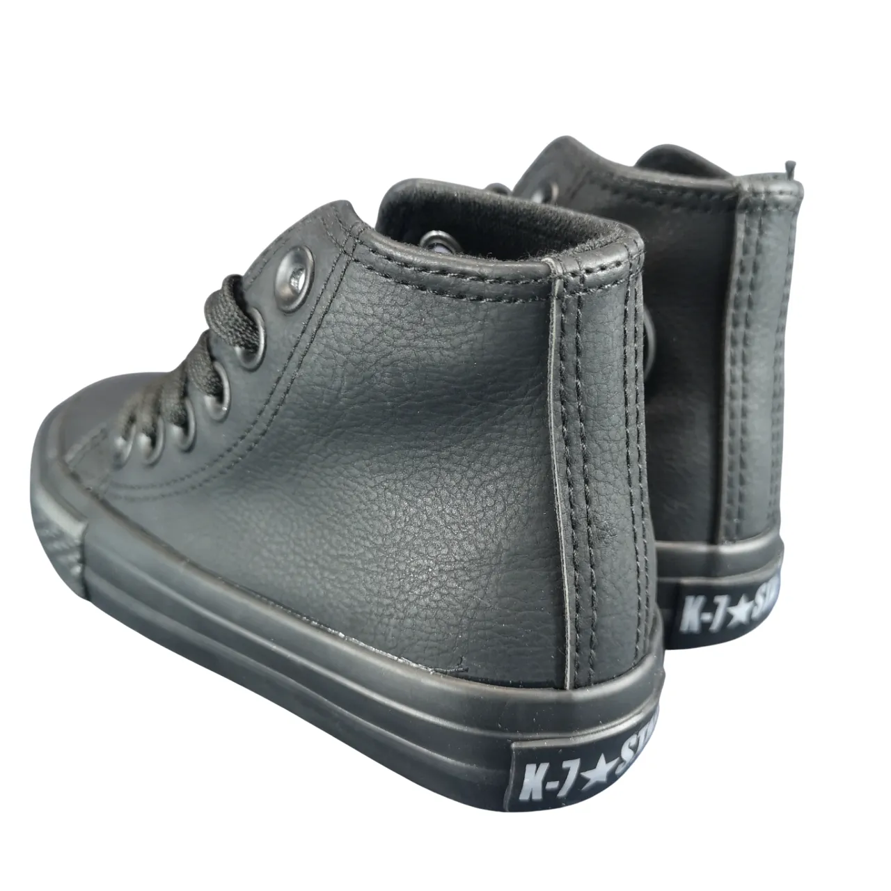 K7 Star Hi Leather Black Mono Boys Sneaker