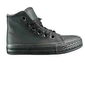 K7 Star Hi Leather Black Mono Boys Sneaker