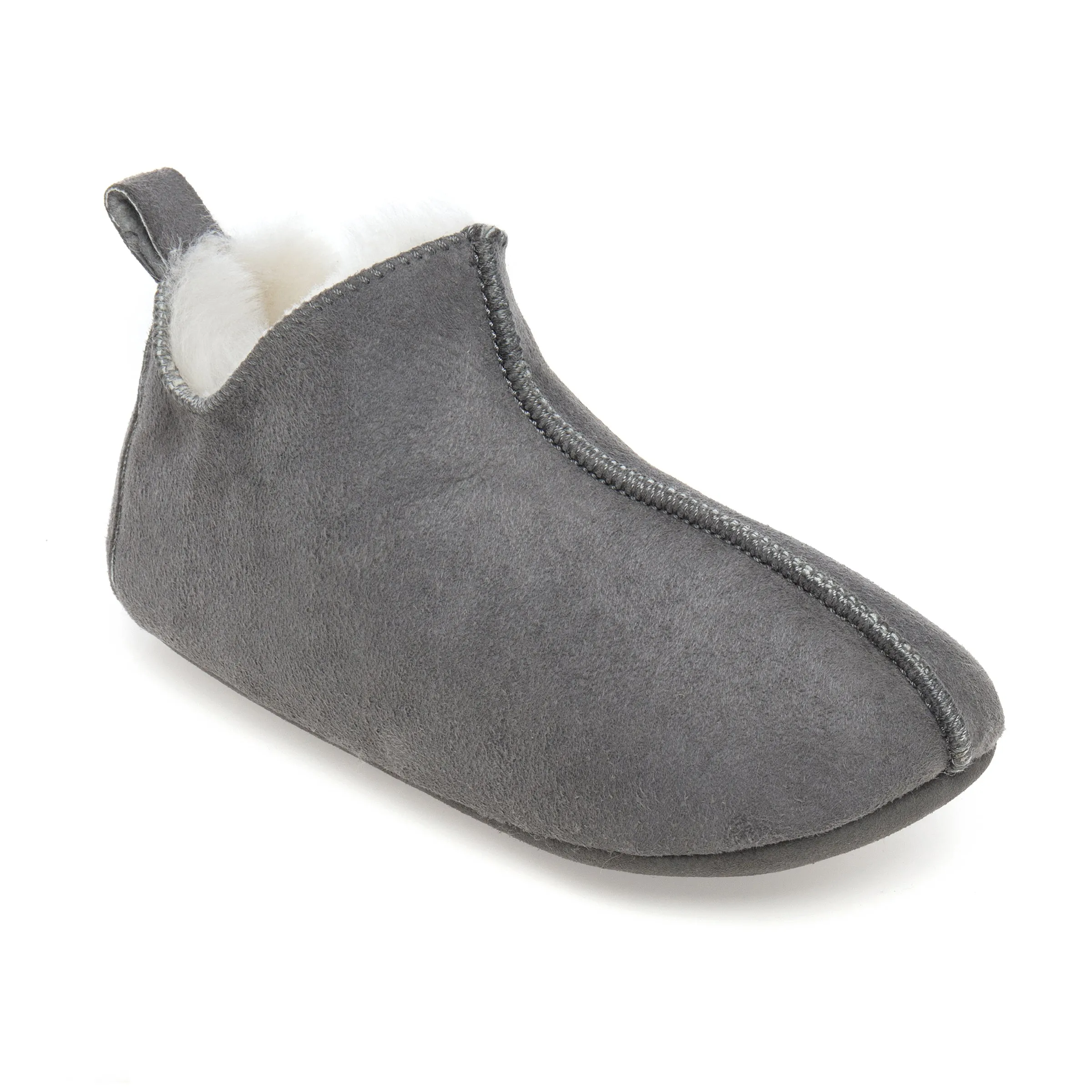 Kids Berit Sheepskin Slippers - Grey