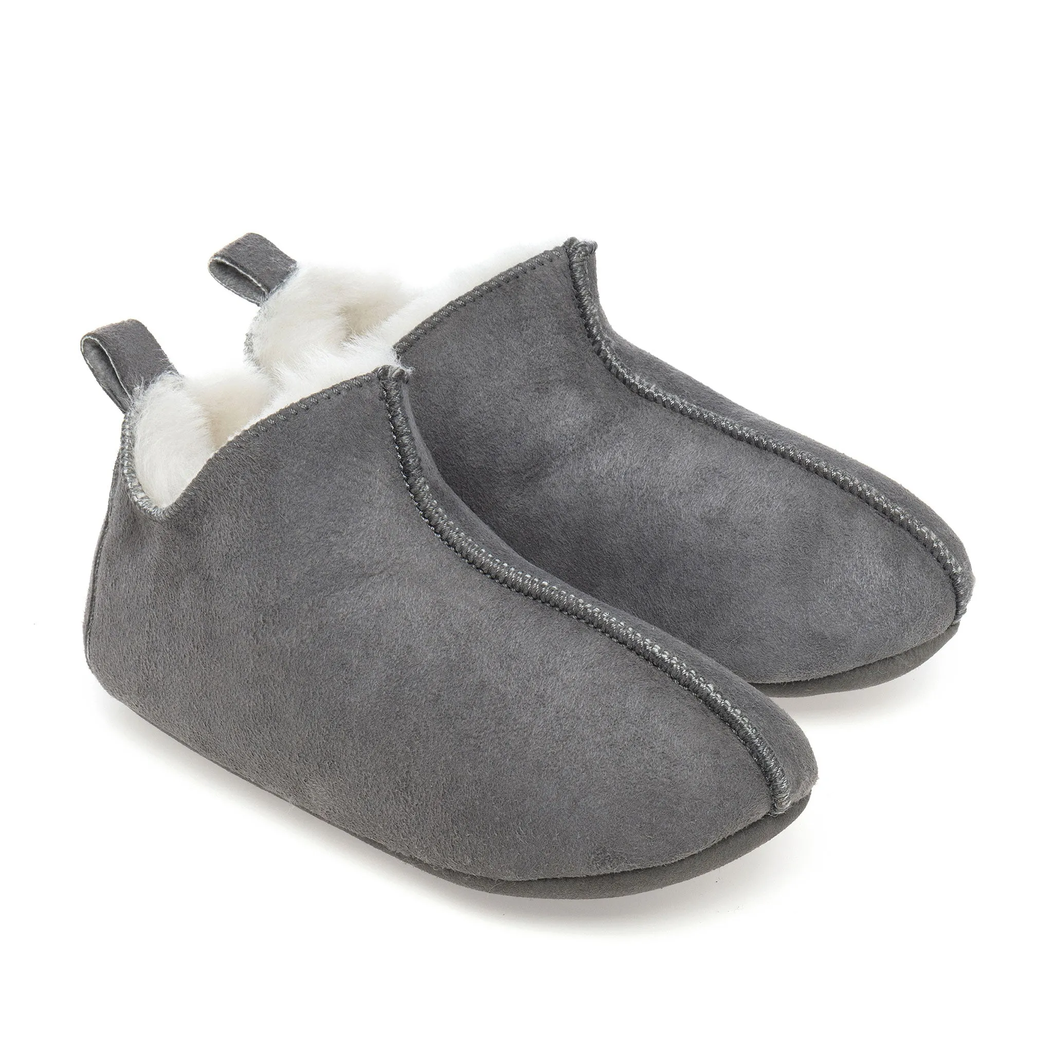 Kids Berit Sheepskin Slippers - Grey