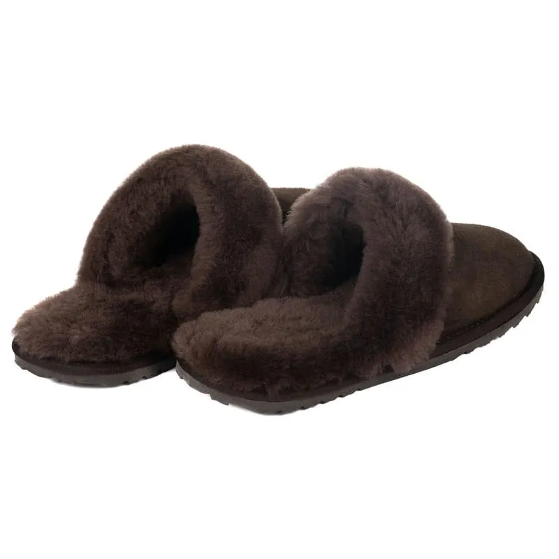 Le Chameau Maison Ladies Mule Slipper - Marron Foncé