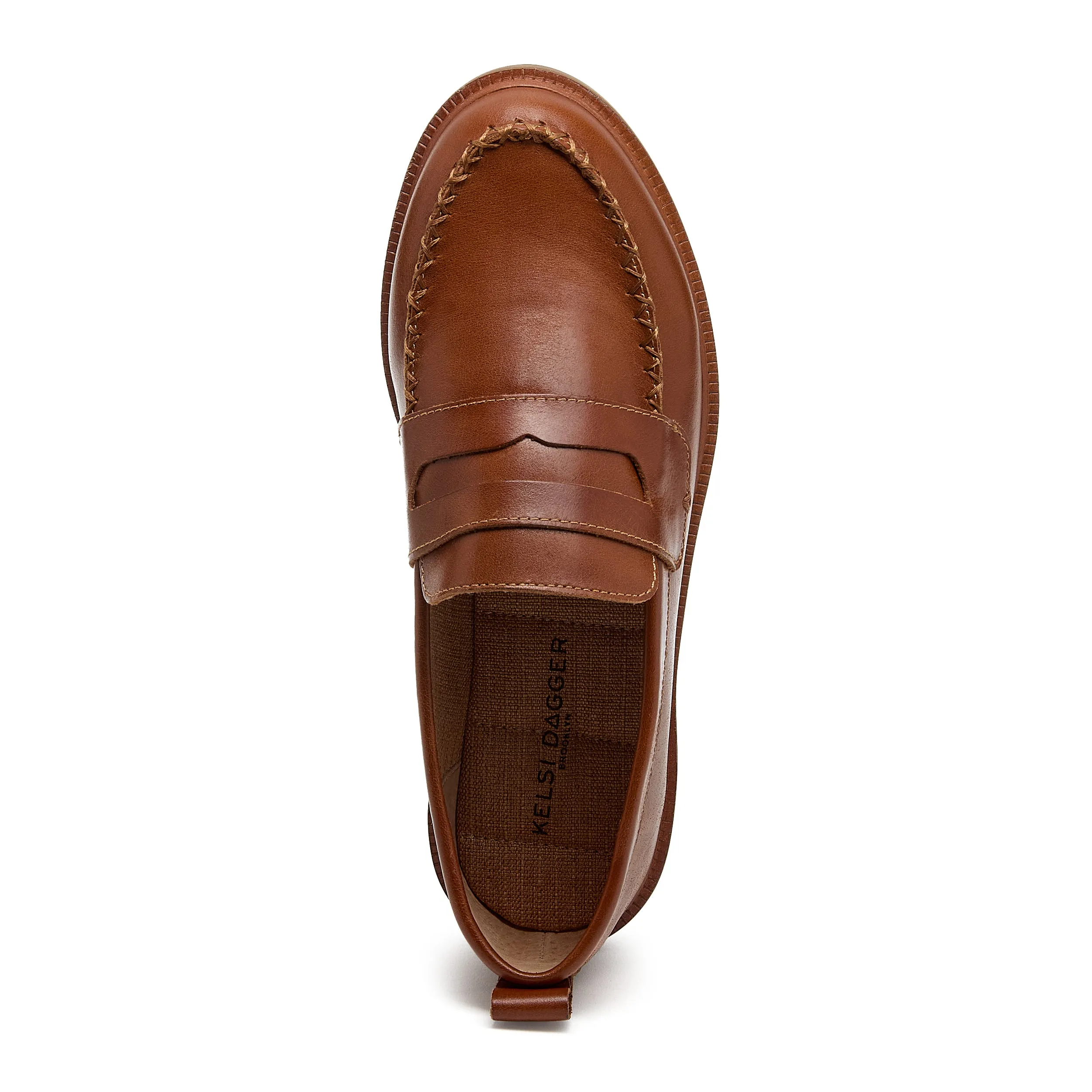 Lens Caramel Leather Loafers