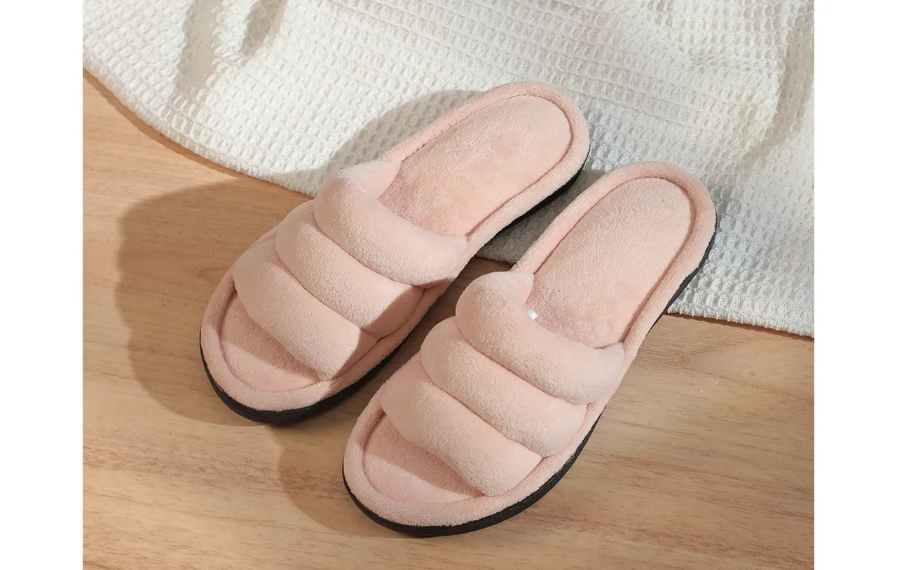 Luxurious Coral Fleece Slippers - Unique Cotton Filled Top, Soft and Warm Slip-On for Relaxing at Home