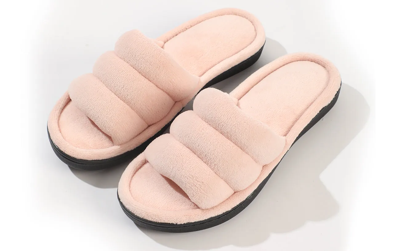 Luxurious Coral Fleece Slippers - Unique Cotton Filled Top, Soft and Warm Slip-On for Relaxing at Home