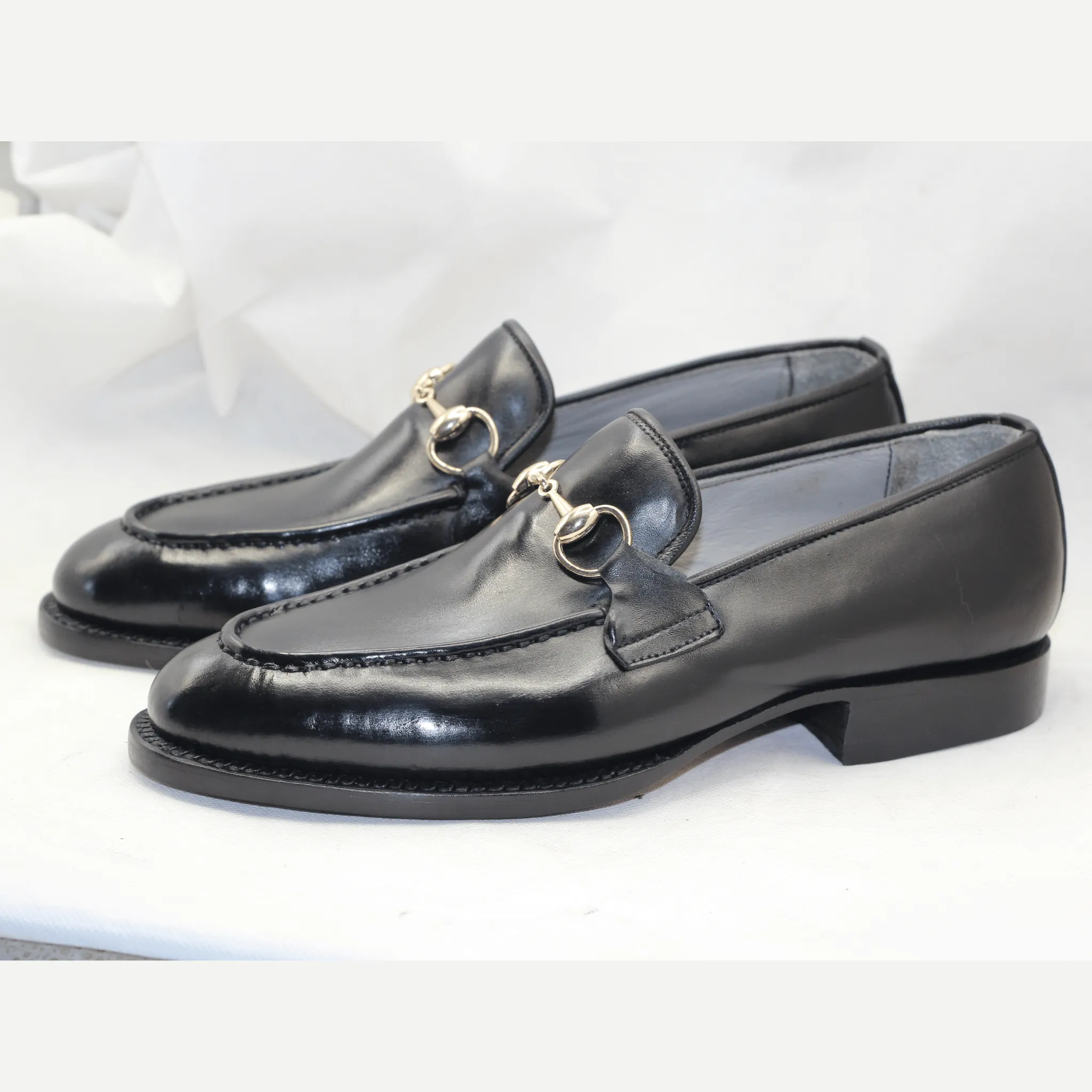 Luxury Black Leather Buckle Loafers Men’s Dress Shoes Artisan-Made Black Leather Shoes - Timeless Slip-On Style - Classic Formal Style Bespoke Handmade Premium Quality Shoes Loafers Men's Shoes