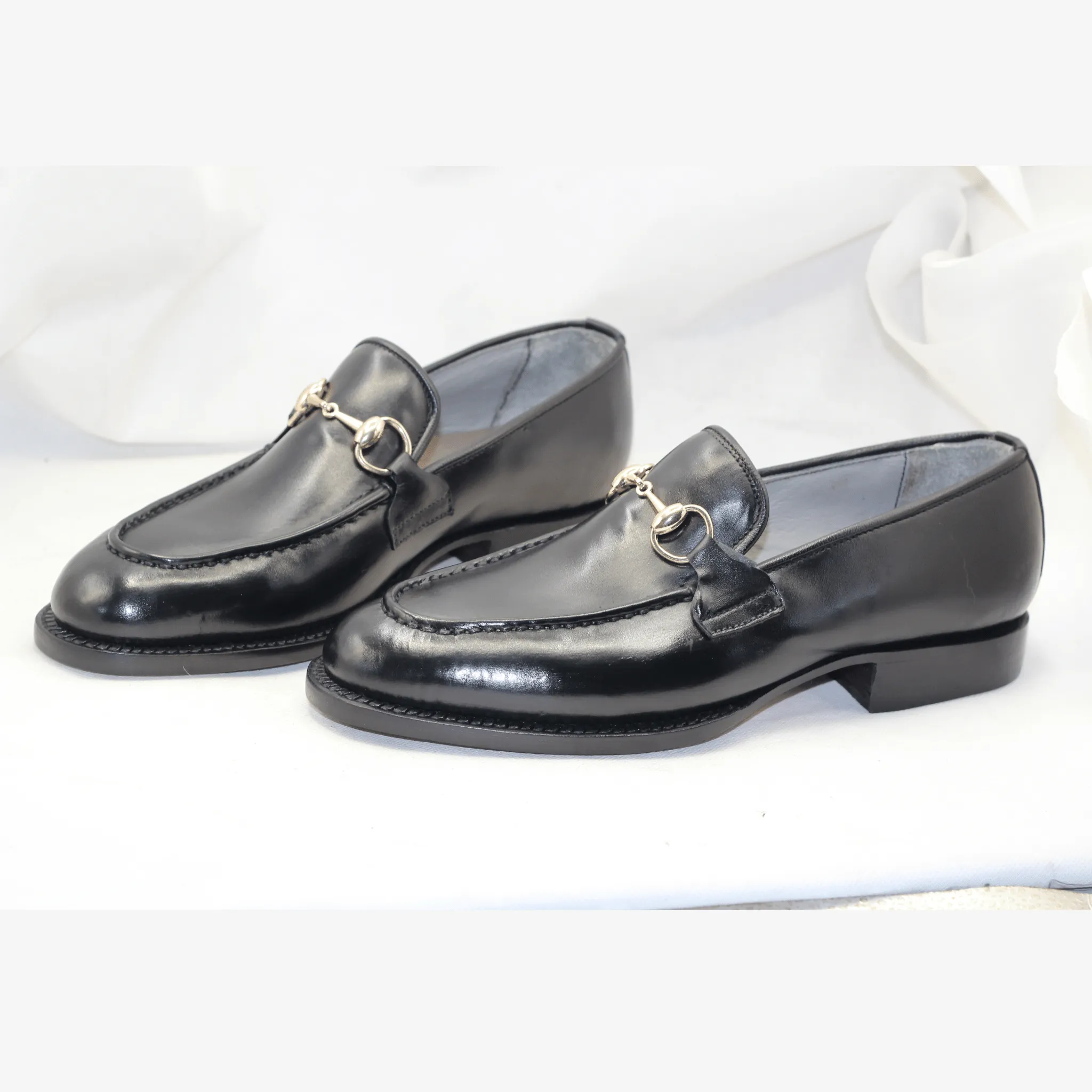 Luxury Black Leather Buckle Loafers Men’s Dress Shoes Artisan-Made Black Leather Shoes - Timeless Slip-On Style - Classic Formal Style Bespoke Handmade Premium Quality Shoes Loafers Men's Shoes