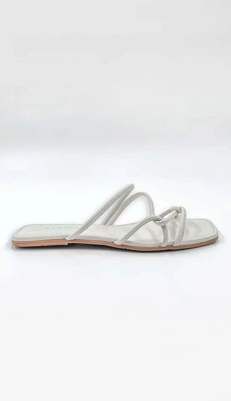 Maneo Lisa Slide Creme Leather Sandal - Creme