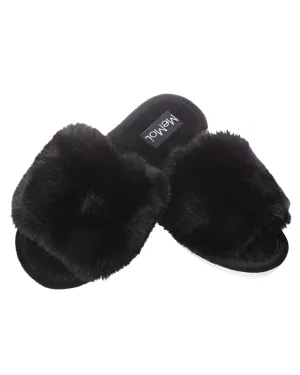 Me Moi Bette Black Plush Slipper