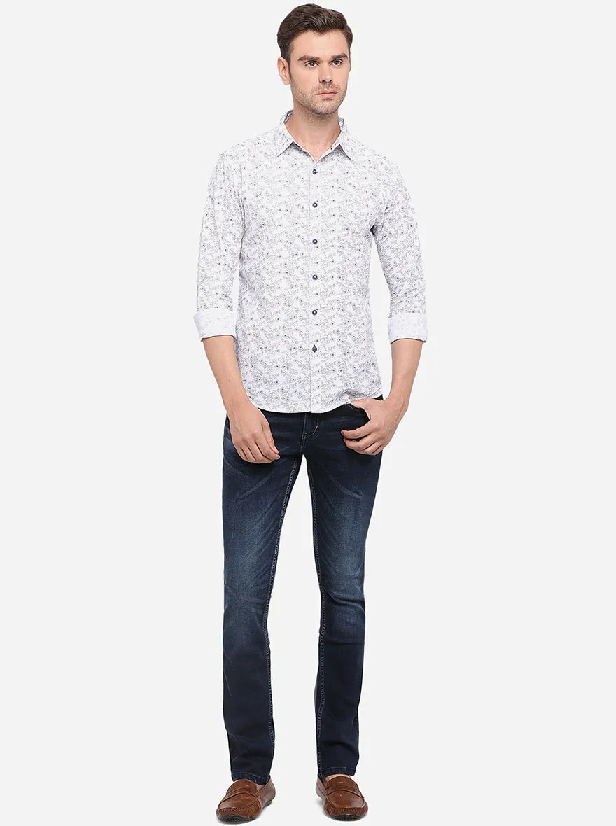 Meadow Mist Printed Slim Fit Casual Shirt | Greenfibre