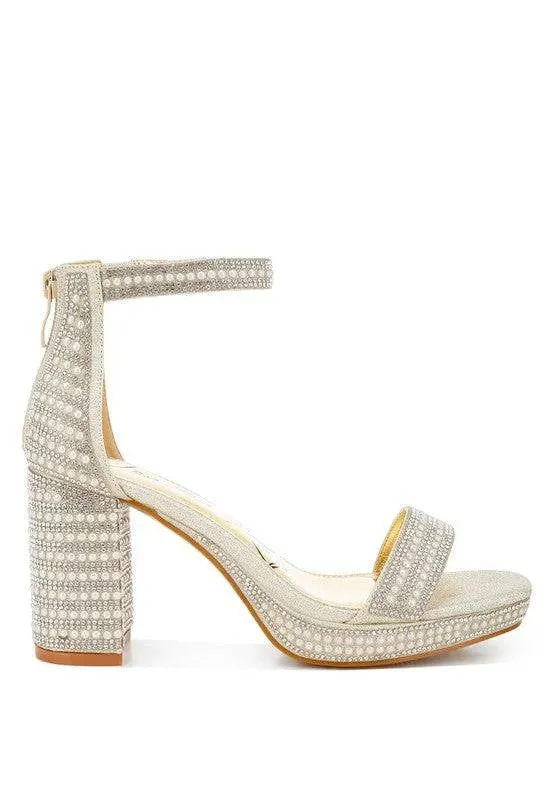 Mejuri Rhinestones And Pearl Embellished Sandals