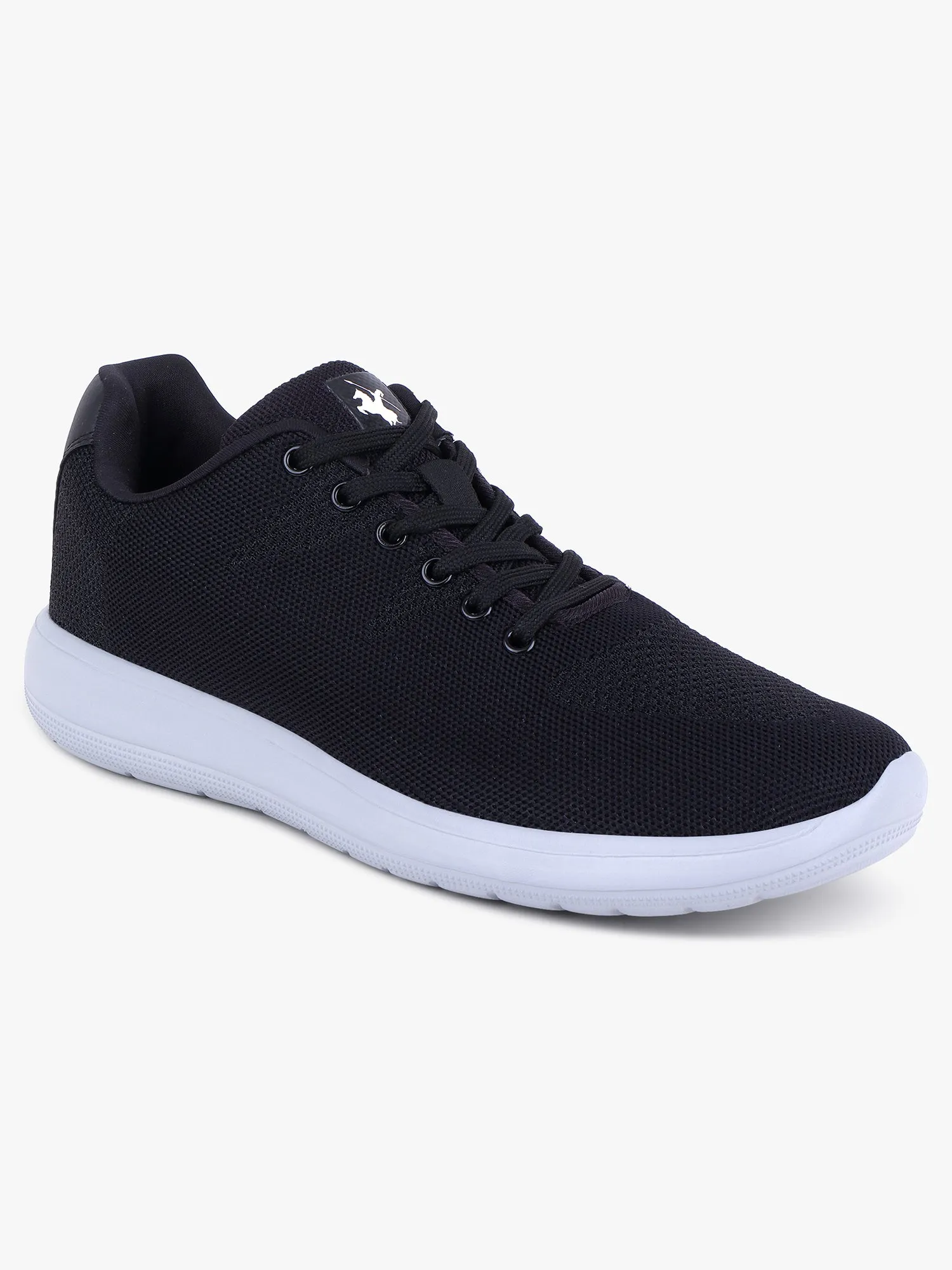 Men's Black Solid Lace-Up Casual Shoes