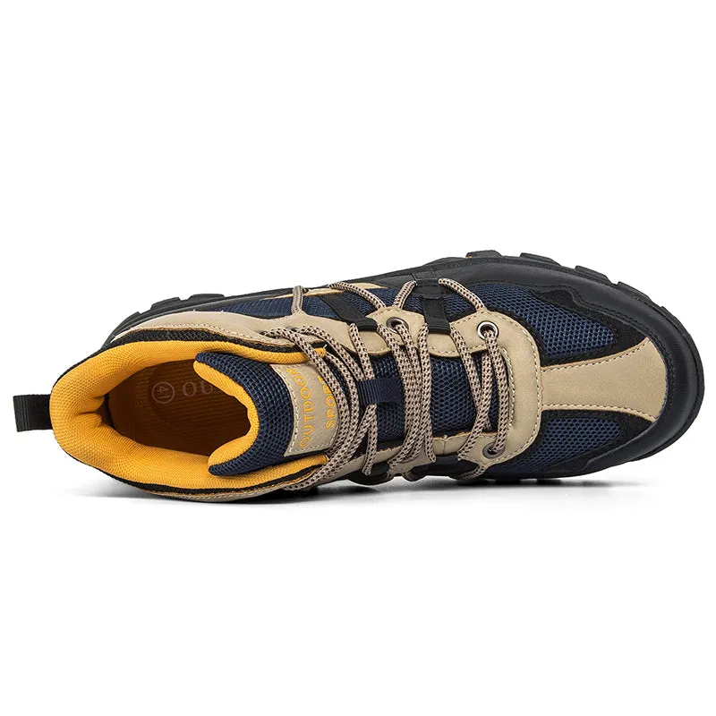 Men's Camping Outdoor Boots Walking Hiking Trail Navy Shoes | 762