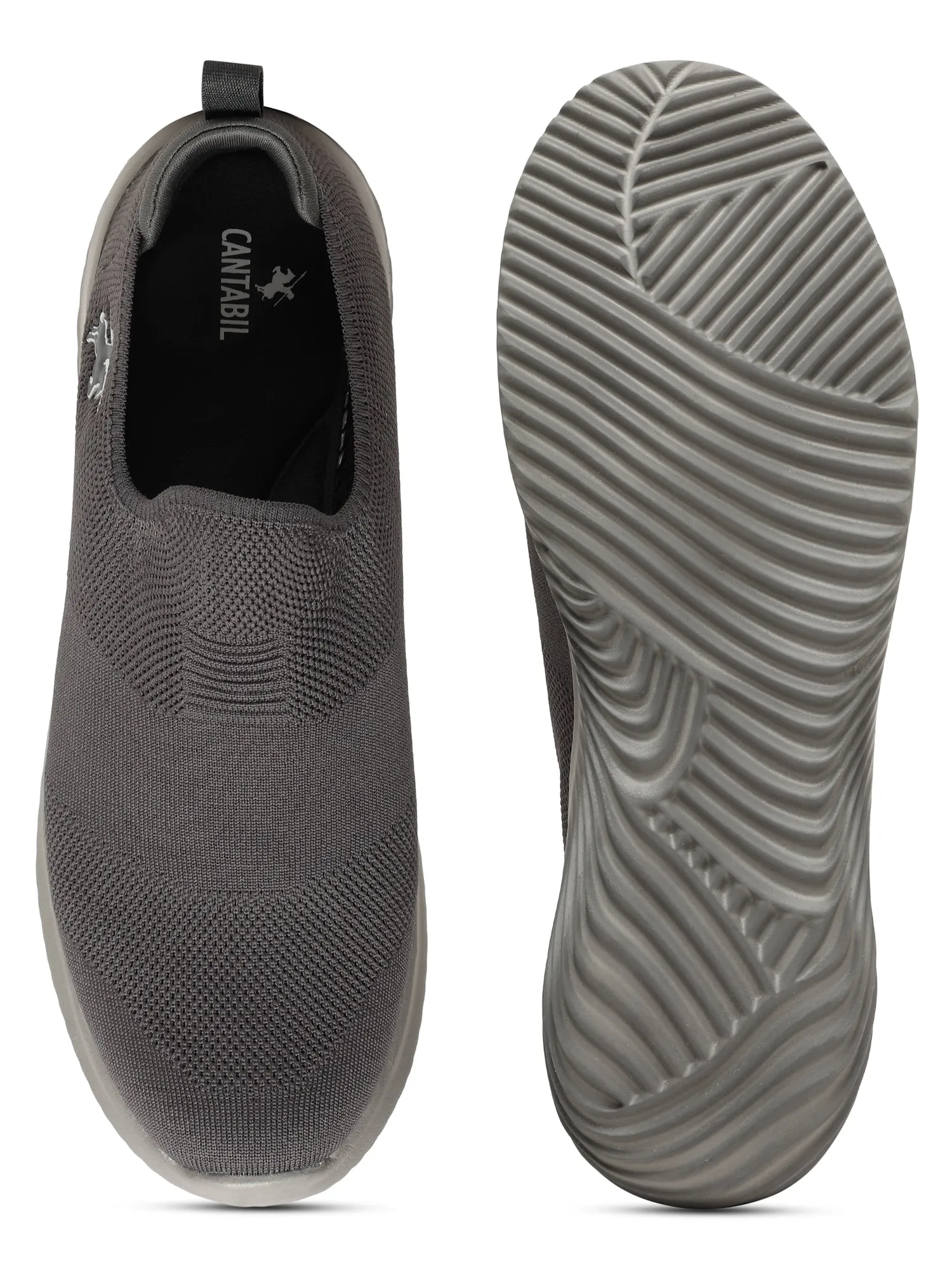 Men's Grey Solid Slip-On Casual Shoes