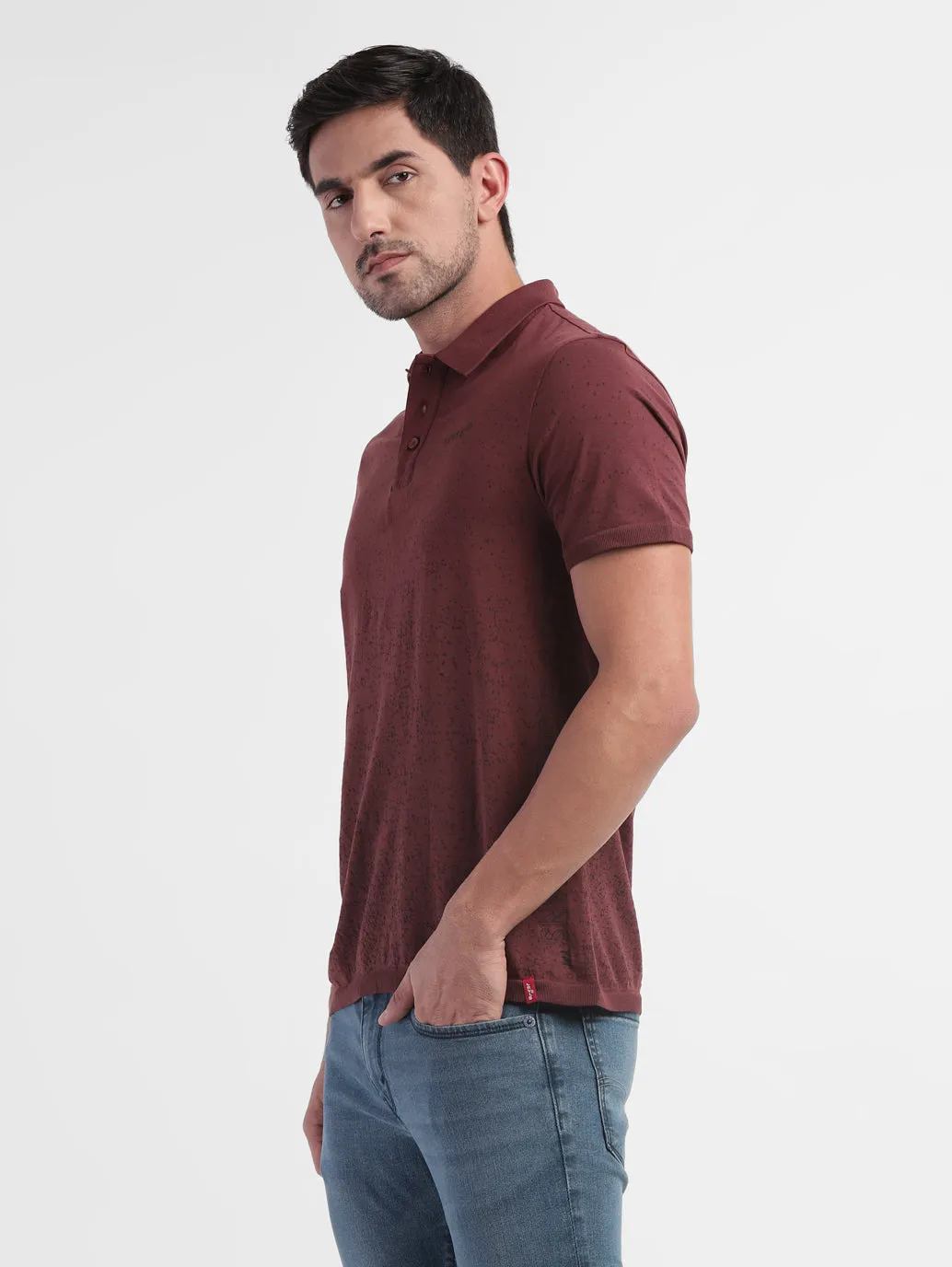 Men's Self Design Slim Fit T-shirt