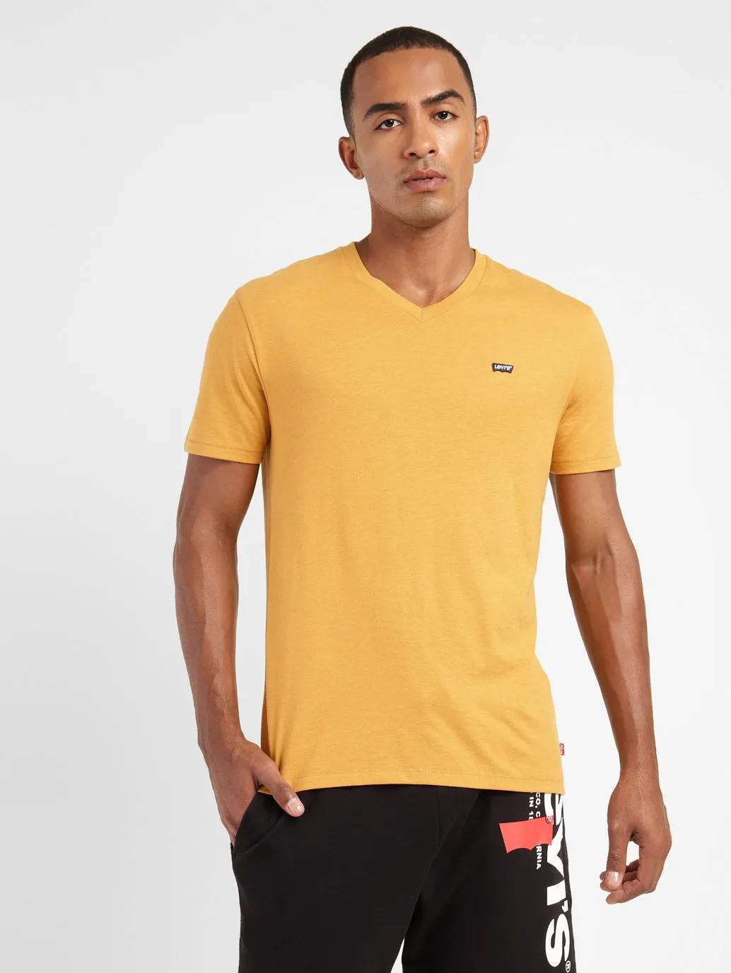 Men's Solid V Neck T-shirt