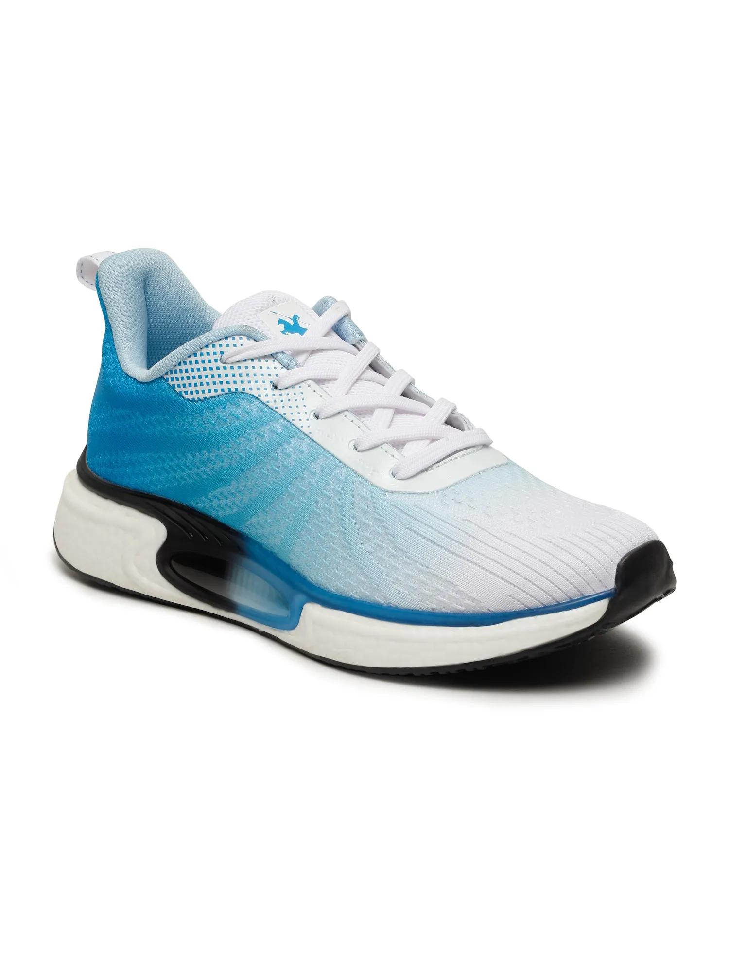 Men's White Color Block Lace-Up Running Shoes