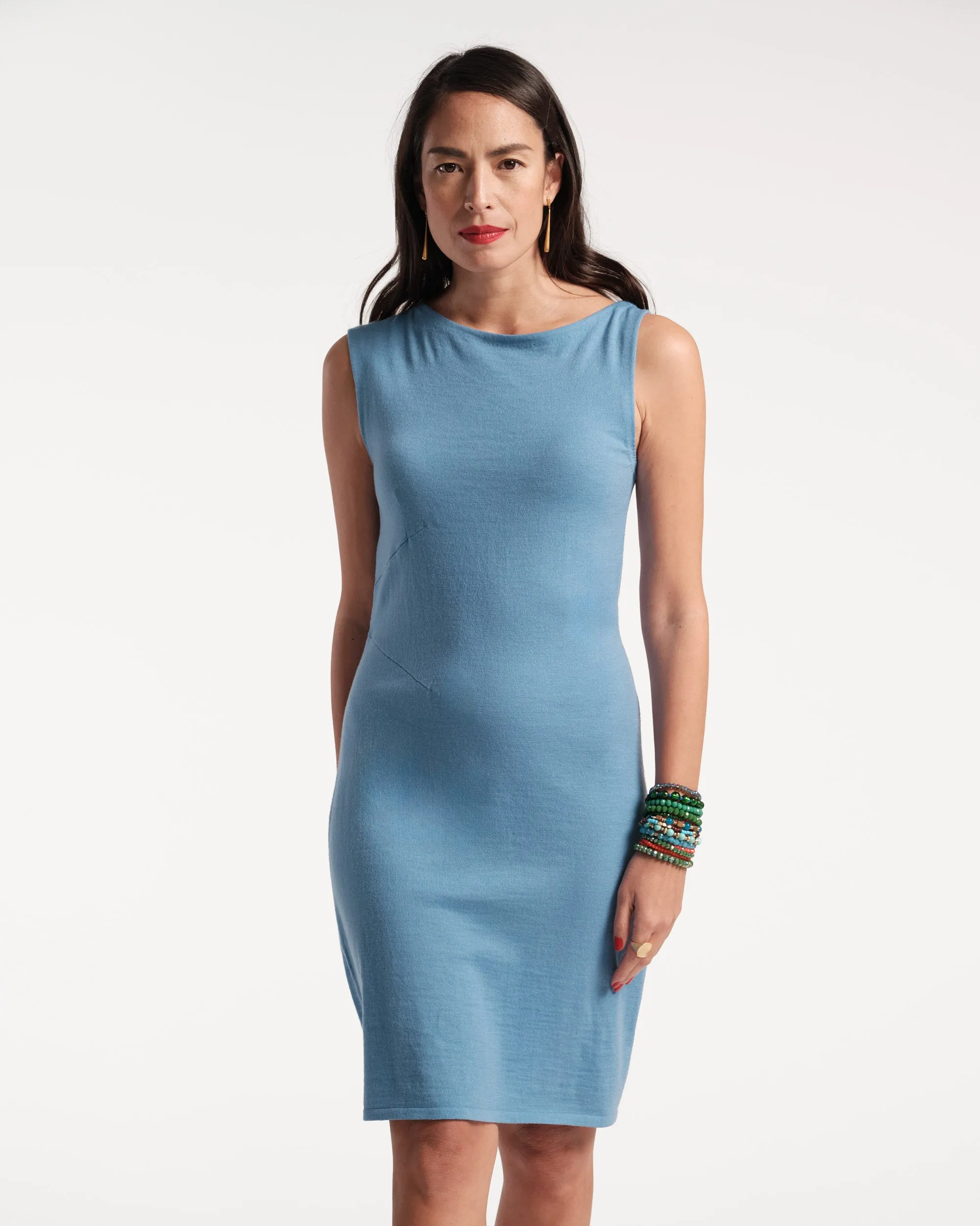 Mika Mini Sleeveless Knit Dress Blue