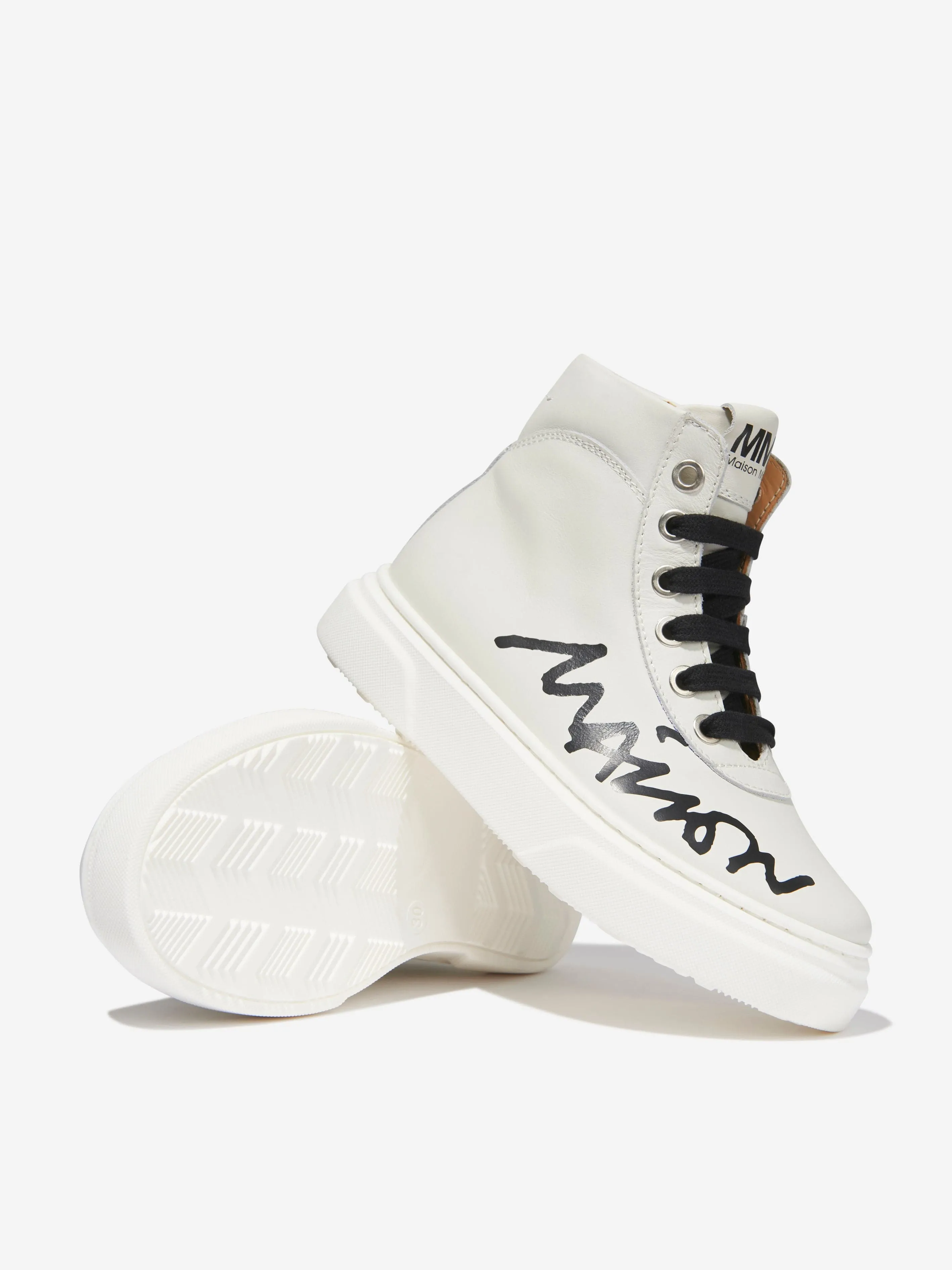 MM6 Maison Margiela Kids Leather High Top Trainers