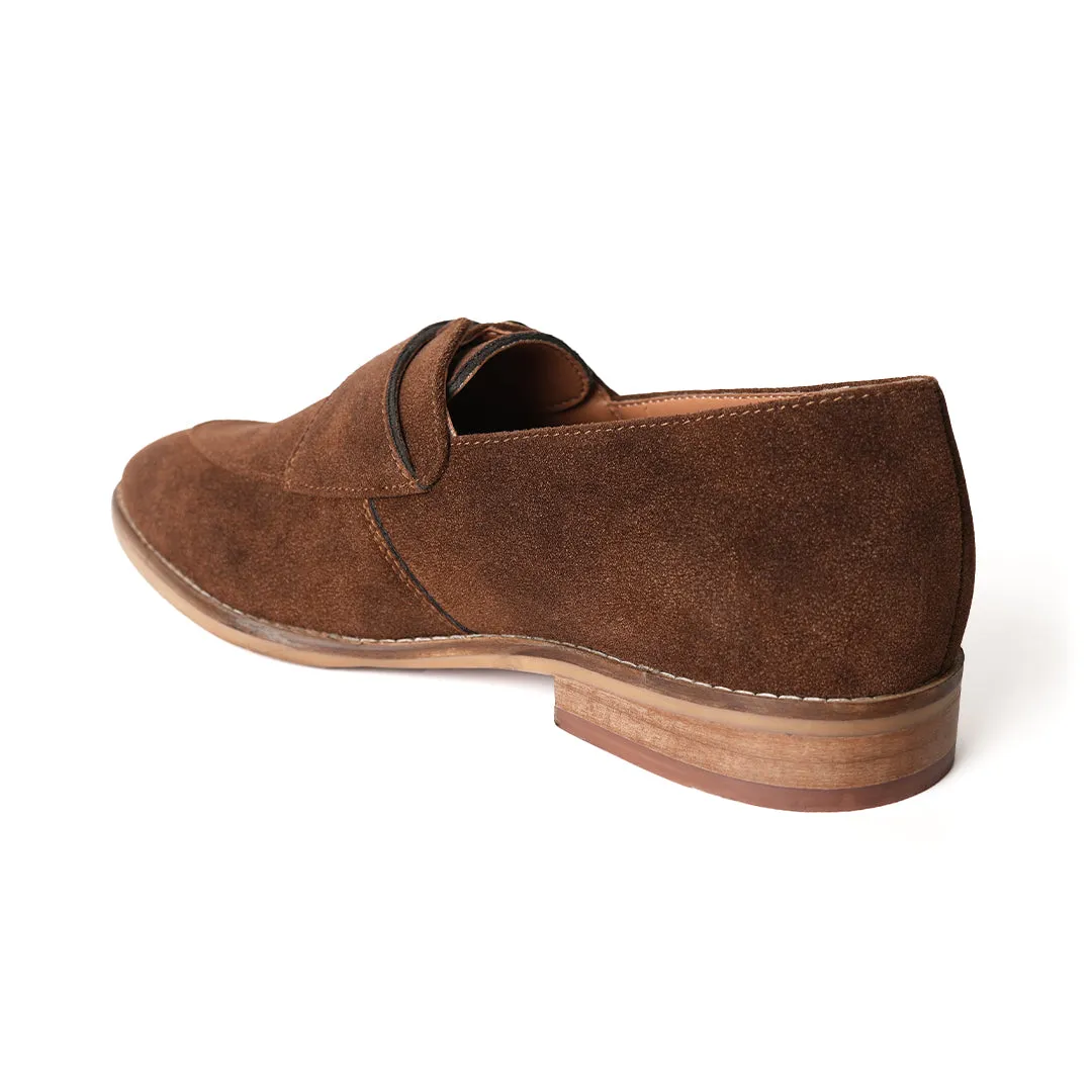 Monkstory Rustic Buckle Slip-Ons - Brown