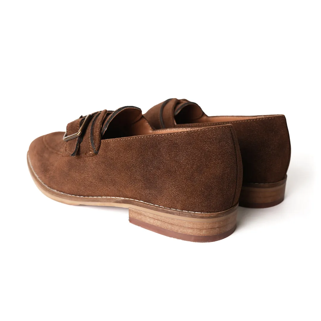 Monkstory Rustic Buckle Slip-Ons - Brown