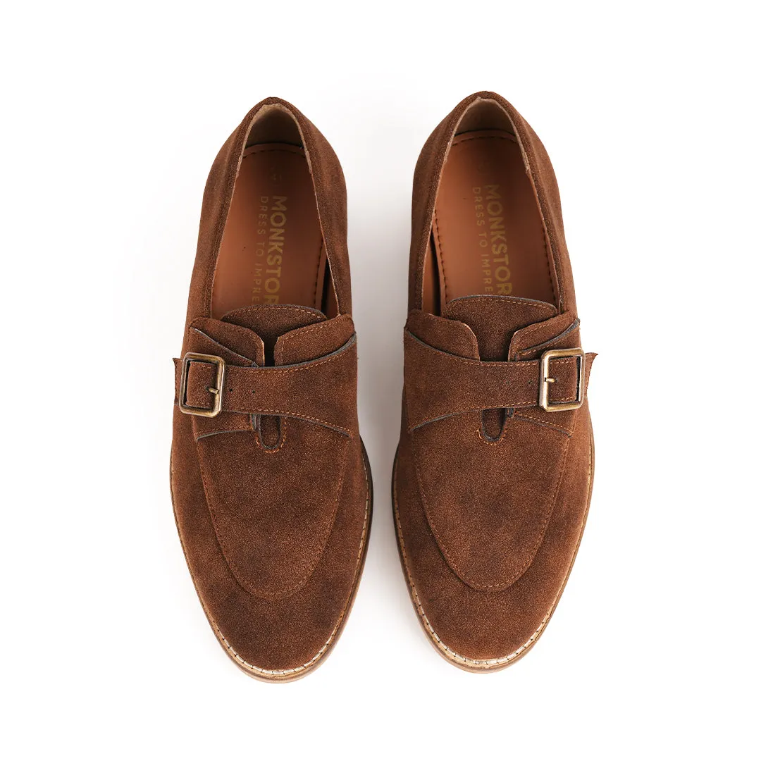 Monkstory Rustic Buckle Slip-Ons - Brown